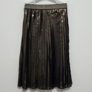 Catimini Girls Black Metallic Pleated Skirt